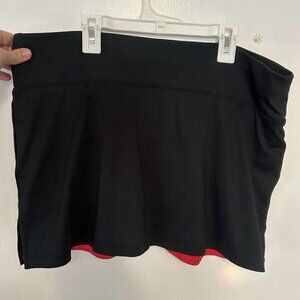 Elegant Black and Red Women's Skort